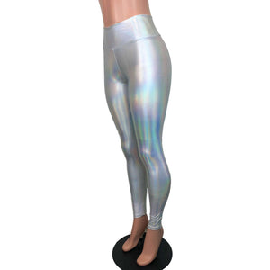 Opal Holographic High Waisted Leggings Pants - Peridot Clothing