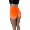 Orange Velvet Booty Shorts - High-Waisted - Peridot Clothing