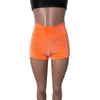 Orange Velvet Booty Shorts - High-Waisted - Peridot Clothing
