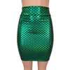 Pencil Skirt - Green Mermaid Scales - Peridot Clothing