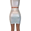Pencil Skirt - Iridescent White Mermaid Scale - Peridot Clothing