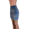 Pencil Skirt - Smoky Blue Velvet - Peridot Clothing