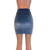Pencil Skirt - Smoky Blue Velvet - Peridot Clothing