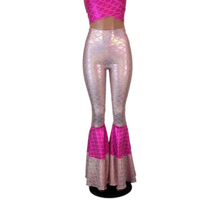 Pink Mermaid Costume w/Bell Bottoms and Wrap Top - Choose your Rise - Peridot Clothing