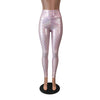 Pink Mermaid Scale Holo Holographic High Waisted Leggings Pants - Peridot Clothing