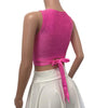 Crop Wrap Top - Pink Sparkle - Choose Sleeve Length - Peridot Clothing