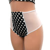 Polka Dot & White Mesh High Waist Scrunch Bikini - Peridot Clothing