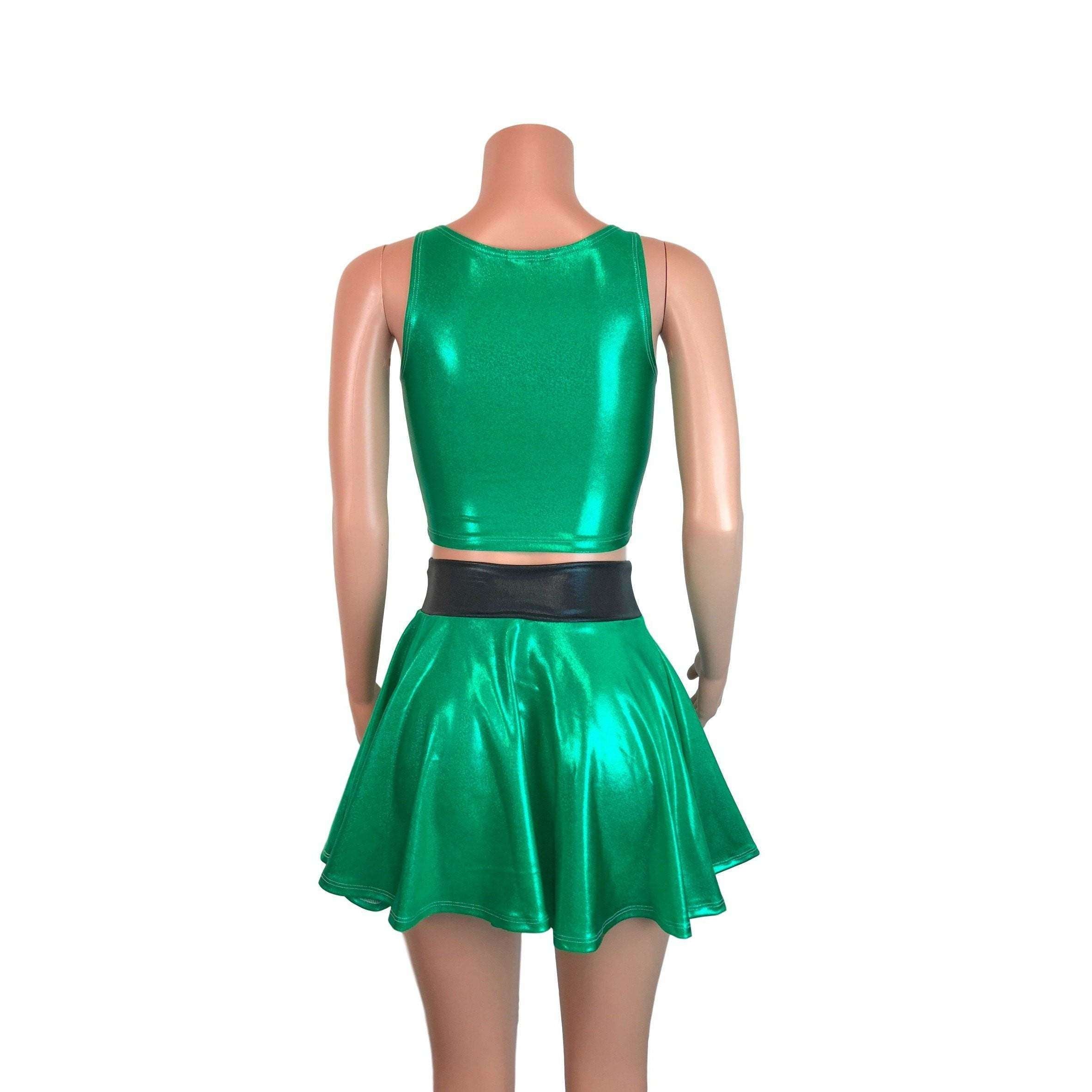 PowerPuff Girls BUTTERCUP Costume W/ Green Skater Skirt and Crop Top Xlarge Crop Tank / Xsmall Skater Skirt PowerPuff Girls BUTTERCUP Costume W/ Green Skater Skirt and Crop Top Xlarge Crop Tank / Xsmall Skater Skirt