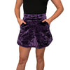 Purple Crushed Velvet A-line Skirt w/Optional Pockets - Peridot Clothing