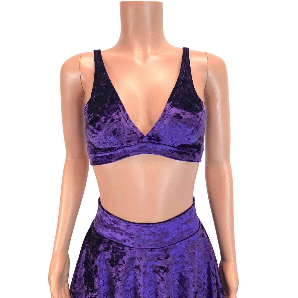 Purple Crushed Velvet Bralette - Peridot Clothing
