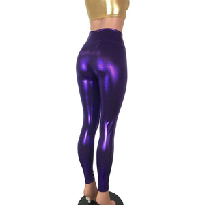 Purple Mystique High Waist Leggings Pants - Peridot Clothing