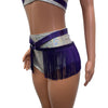 Fringe Harness Skirt in Purple Mystique Metallic | Rave Body Harness Bottom w/ Fringe - Peridot Clothing