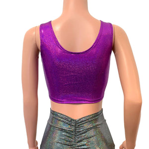 Purple Sparkle Ring Crop Top - Peridot Clothing