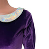 Purple Velvet Collared Crop Top - Peridot Clothing