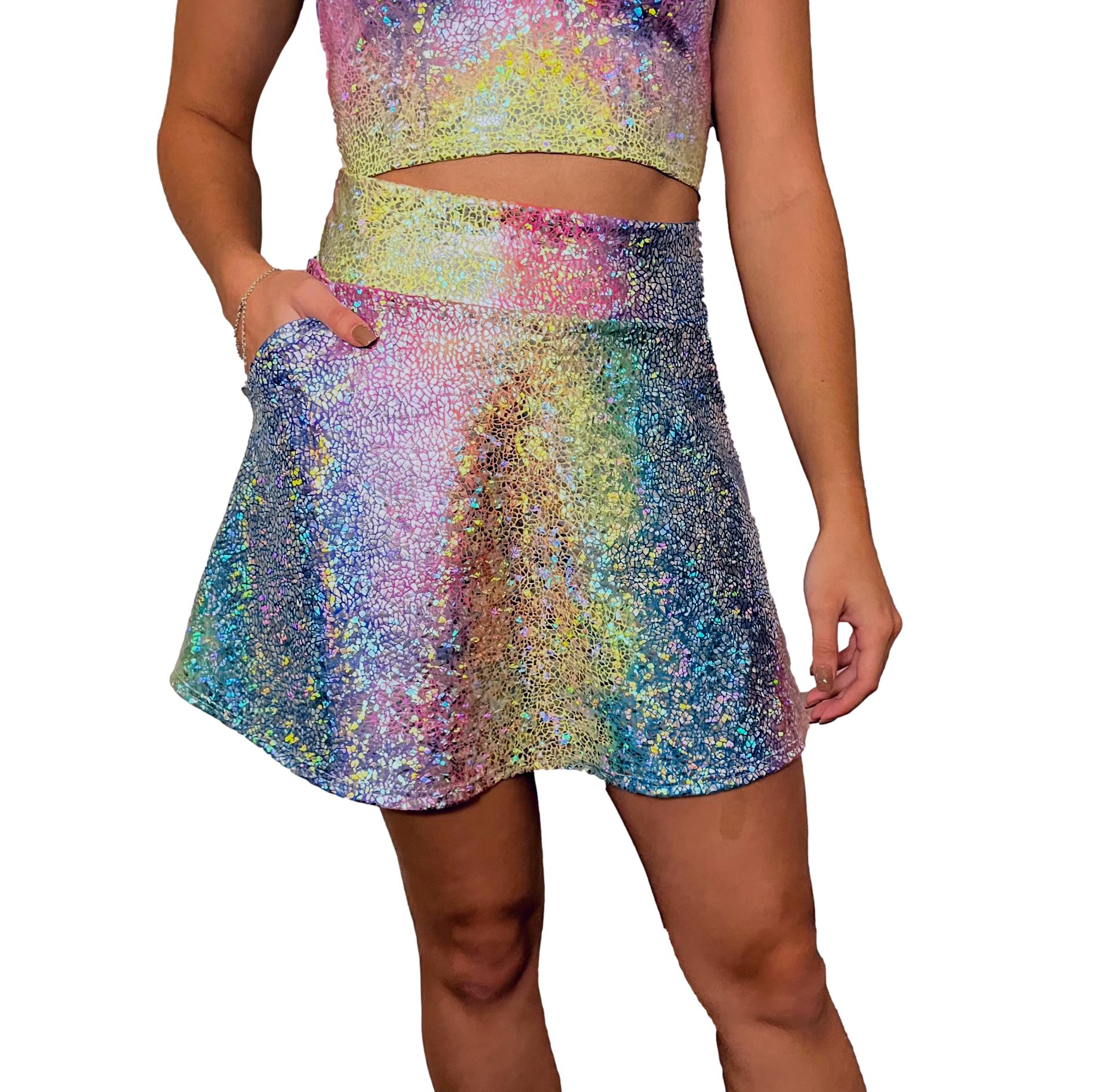 A line rainbow skirt sale