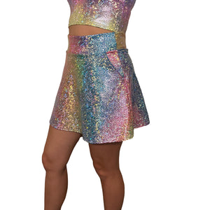 Rainbow Avatar A-line Skirt w/Optional Pockets - Peridot Clothing