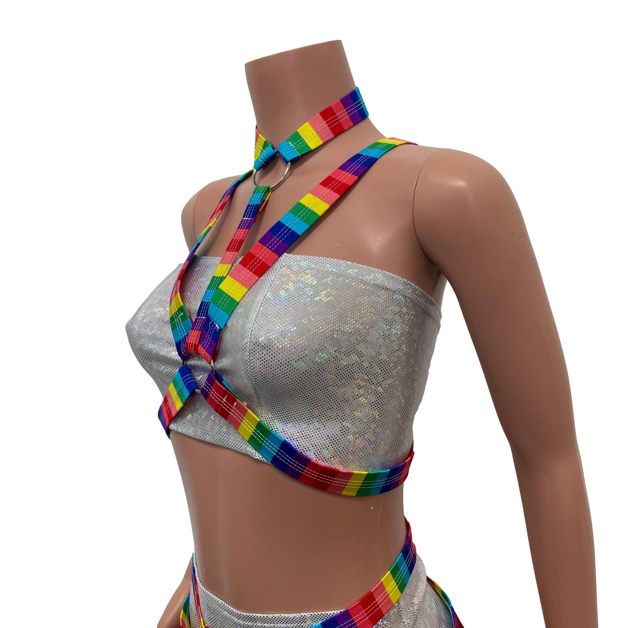 Pride Lace Rainbow Strappy Top Escante lingerie