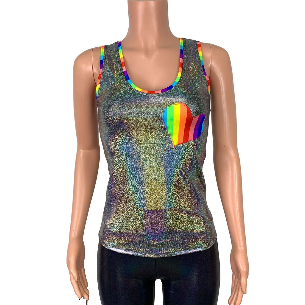 Rainbow Pride Holographic Tank Top - Peridot Clothing