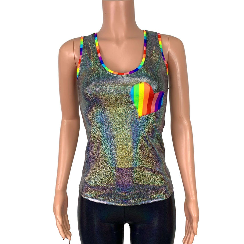 Rainbow Pride Holographic Tank Top - Peridot Clothing