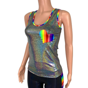 Rainbow Pride Holographic Tank Top - Peridot Clothing