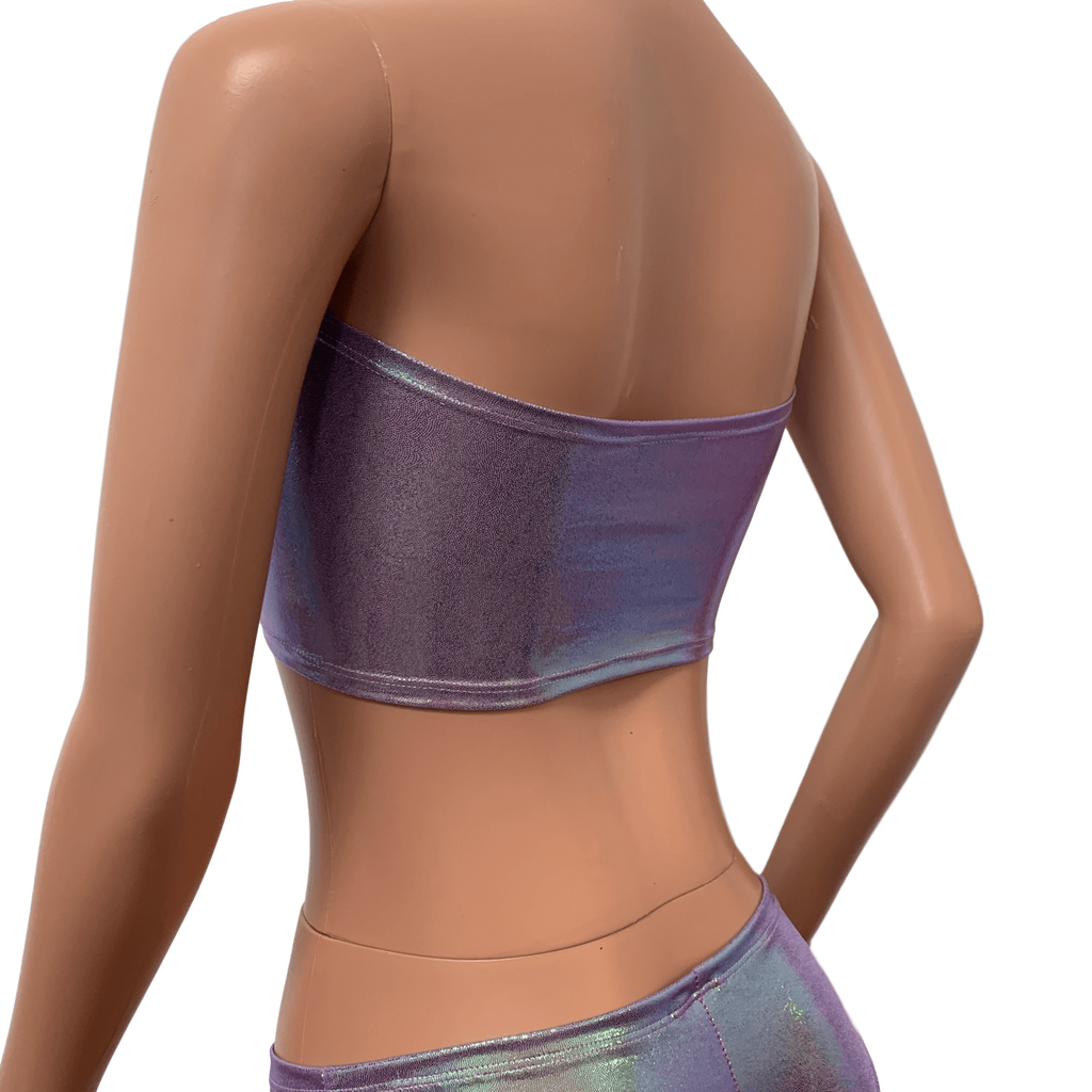 Rave Set - Lilac Iridescent Cheeky & Bandeau Outfit - Peridot Clothing