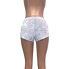 Rave Shorts - White Crushed Velvet - Peridot Clothing