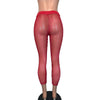 Red Fishnet Low Waist Leggings Pants - Peridot Clothing