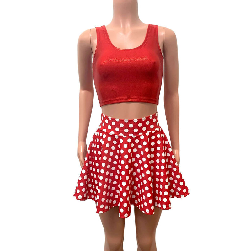 High Waisted Leggings - Red & White Polka Dot Minnie– Peridot Clothing