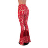 Red/Peach Groovy Tiered Flares -  Bell Bottom Pants - Choose your Rise - Peridot Clothing