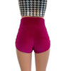 Ruched Booty Shorts - Fuchsia Pink Velvet Scrunch Shorts - Peridot Clothing