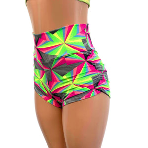 Ruched Booty Shorts - Optima Neon - Peridot Clothing