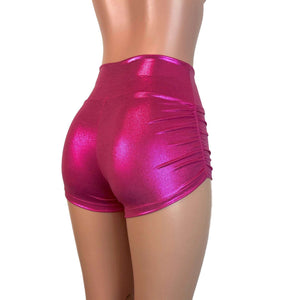 Ruched Booty Shorts - Pink Mystique Scrunch Shorts - Peridot Clothing