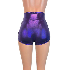 Ruched Booty Shorts - Purple Mystique - Peridot Clothing