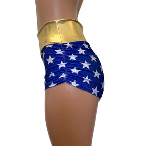 Ruched Booty Shorts - Wonder Woman - Peridot Clothing