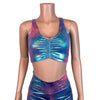 Ruched Crop Tank Top - Rainbow Mystique - Peridot Clothing