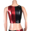 SALE - Crop Tank Top - Harley Quinn Black/Red Metallic - Peridot Clothing