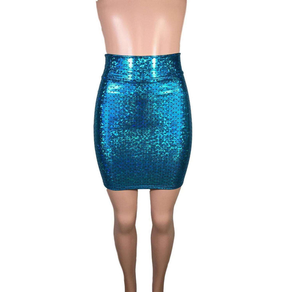 SALE - Pencil Skirt - Turquoise Mermaid Scales - Peridot Clothing