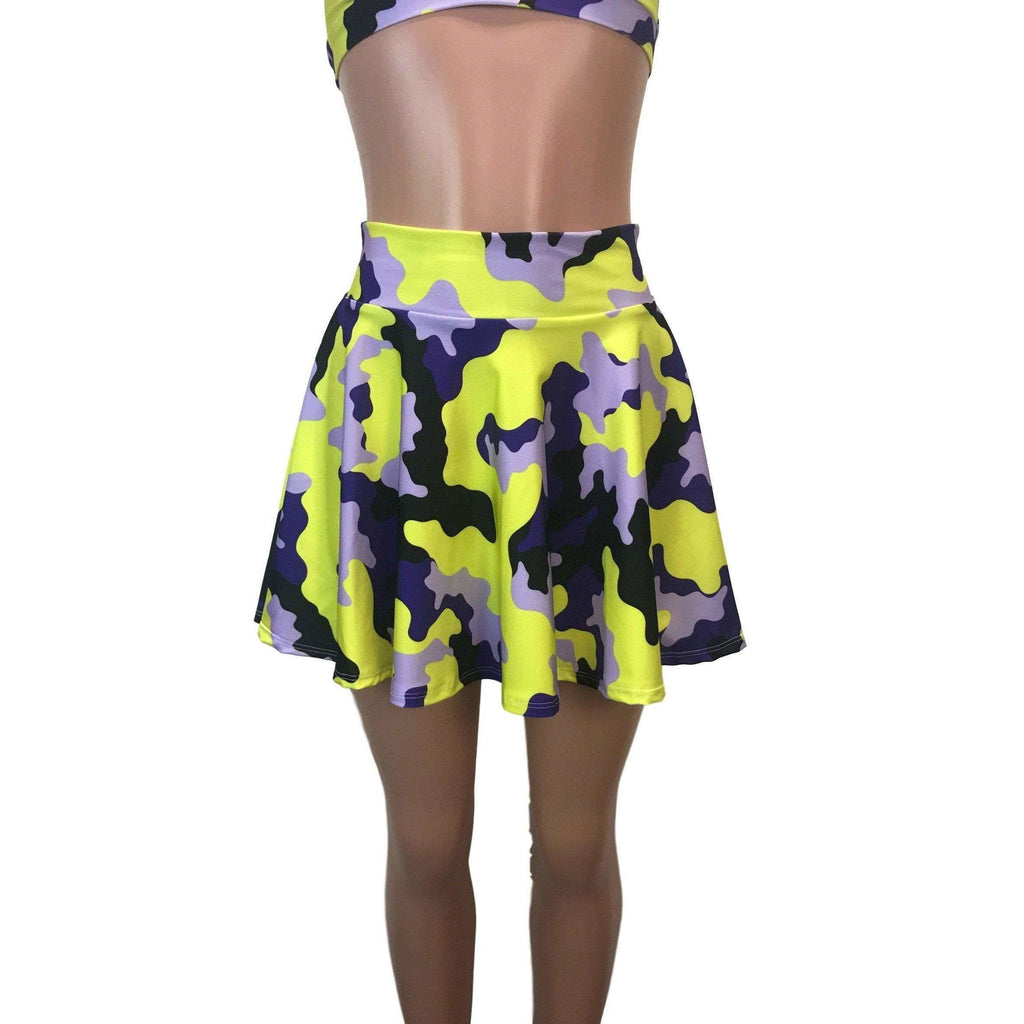 SALE - Skater Skirt - Purple/Yellow Camo - Peridot Clothing