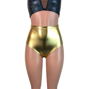 Scrunch High Waist Bikini - Gold Metallic - Peridot Clothing