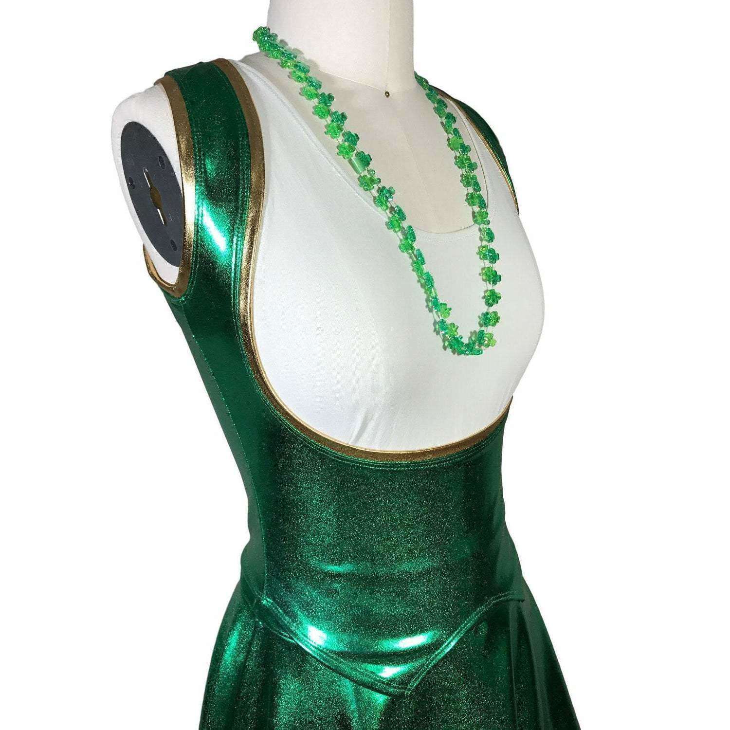 Sexy Metallic Green Bodycon Top and Skirt - Leprechaun Costume XLarge Sexy Metallic Green Bodycon Top and Skirt - Leprechaun Costume XLarge