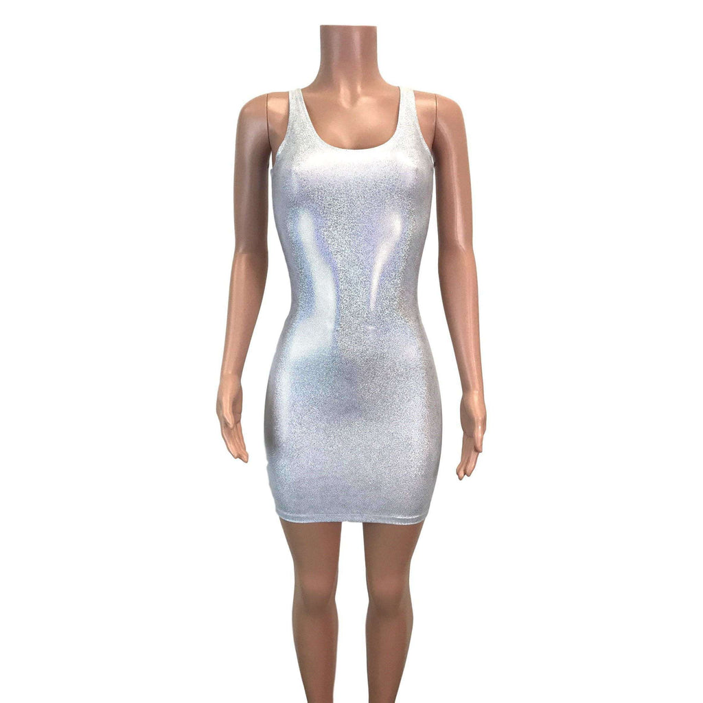 Silver Holographic Bodycon Dress - Peridot Clothing