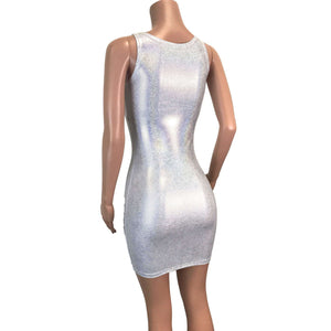 Silver Holographic Bodycon Dress - Peridot Clothing