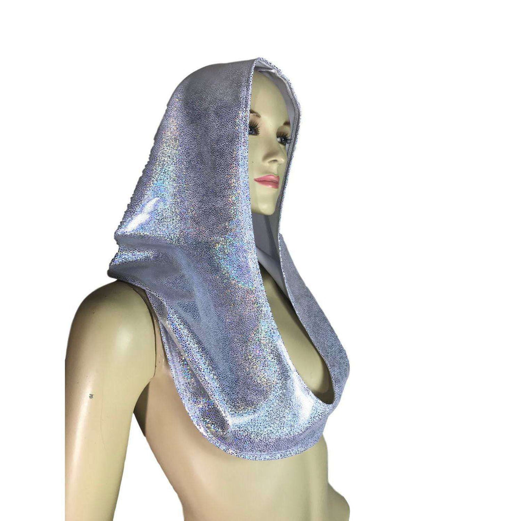 Silver Holographic Rave Hood - Peridot Clothing