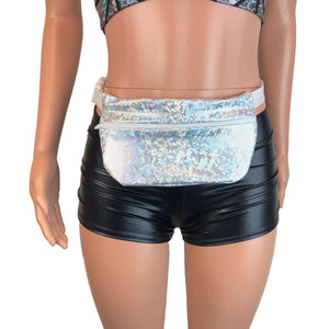 Silver Shattered Glass Holographic Fanny Pack - Peridot Clothing