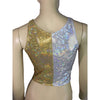 Silver/Gold Holographic Shattered Glass Crop Top - bodycon Clubwear, Rave Wear, Activewear, Running, Yoga, crossfit - Peridot Clothing