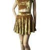 Skater Skirt - Gold Crushed Velvet - Peridot Clothing