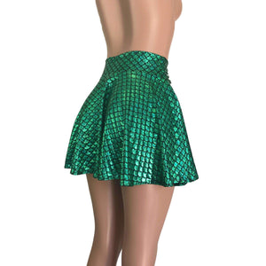 Skater Skirt - Green Mermaid Scales - Peridot Clothing