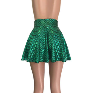 Skater Skirt - Green Mermaid Scales - Peridot Clothing