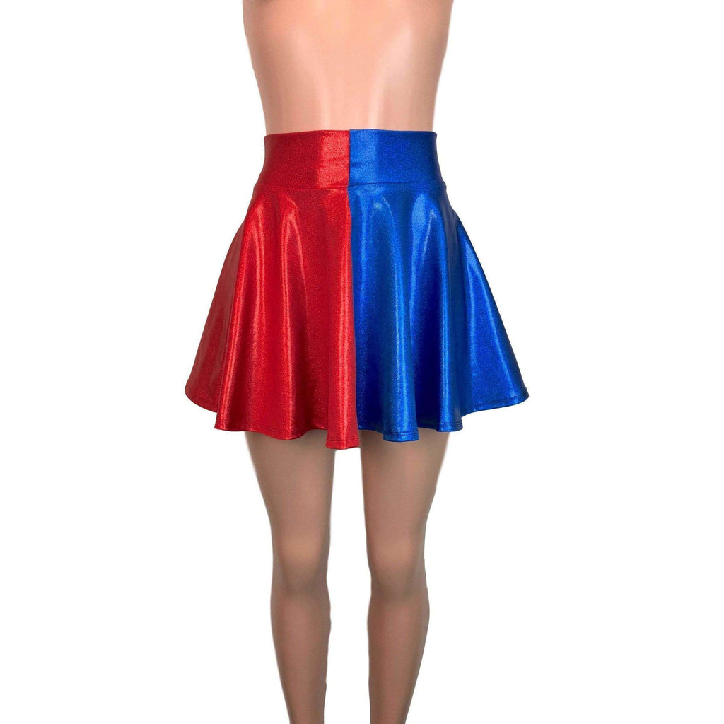 Skater Skirt - Harley Quinn Blue/Red Mystique - Peridot Clothing