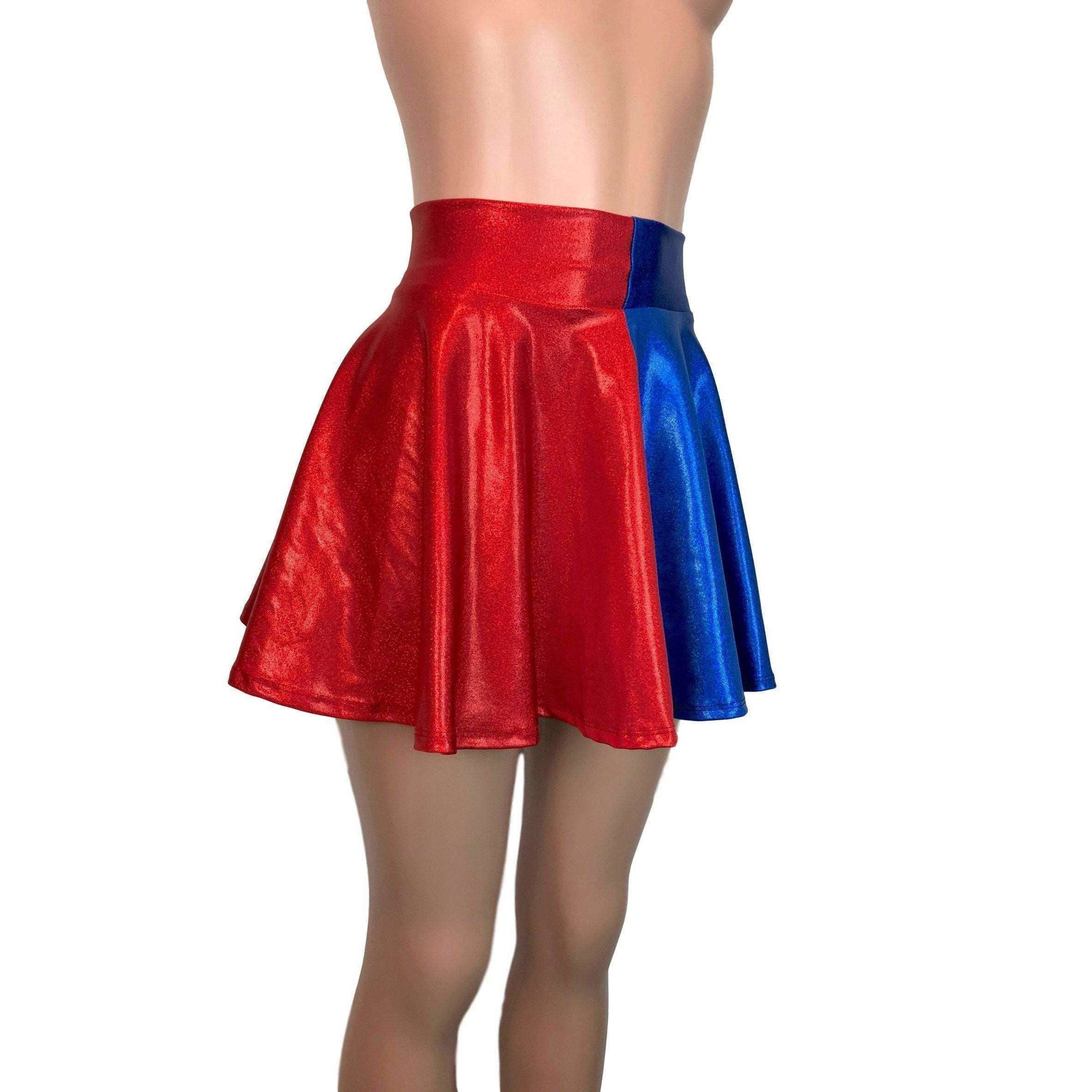 Skater Skirt - Harley Quinn Blue/Red Mystique Medium Skater Skirt - Harley Quinn Blue/Red Mystique Medium